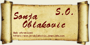 Sonja Oblaković vizit kartica